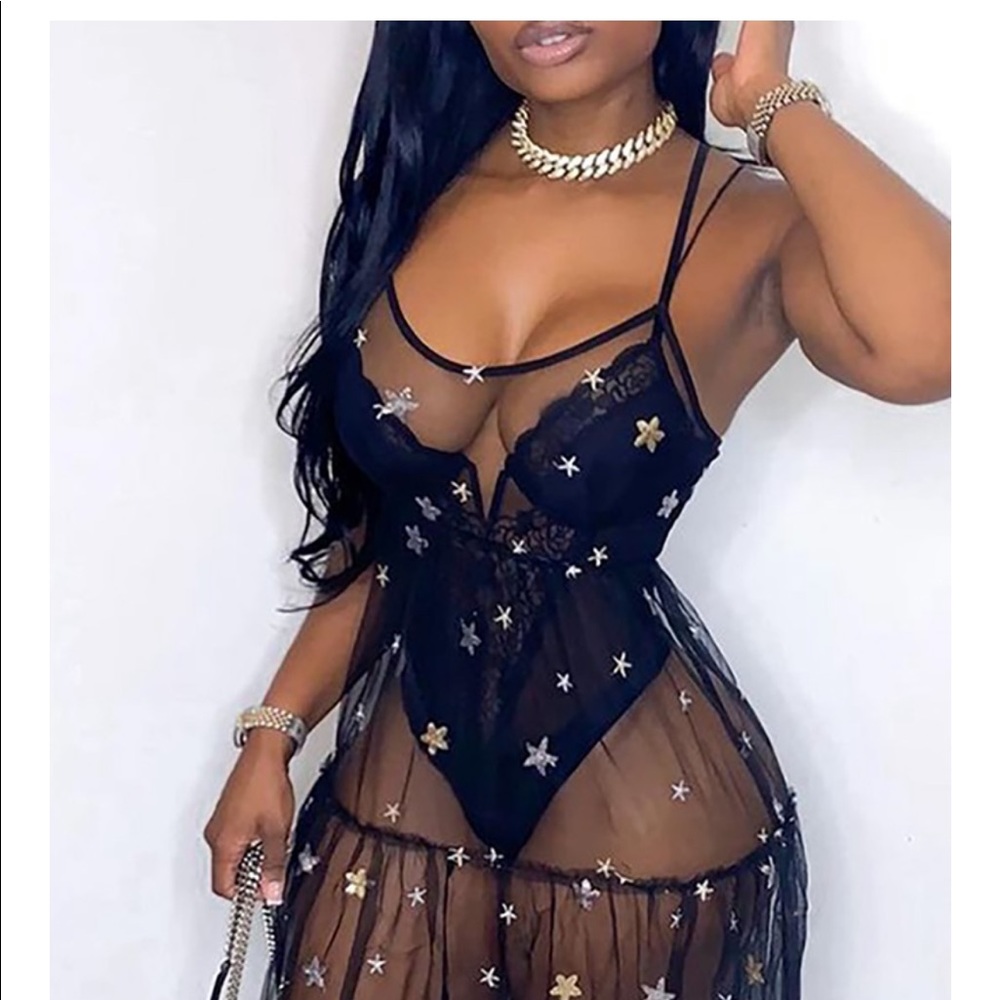 Coming soon Sheer Mesh Maxi Dress